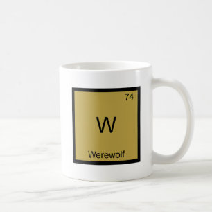 Caneca De Café W - Lobisomem Camiseta Símbolo Elemento Químico En