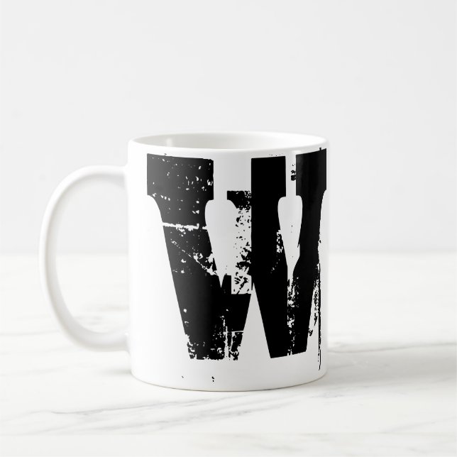 Caneca De Café W Monograma Grunge Legal Mug (Esquerda)