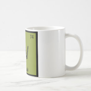 Caneca De Café W - Símbolo da Tabela Periódica de Química Wasabi