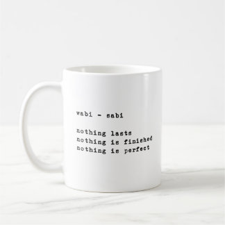 Caneca De Café Wabi Sabi | Citações Inspiradoras Minimalistas