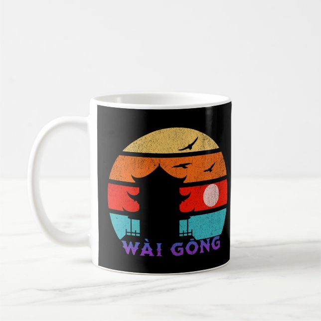 Caneca De Café Wài Gōng Retro Sunset Ocean Avô (Esquerda)