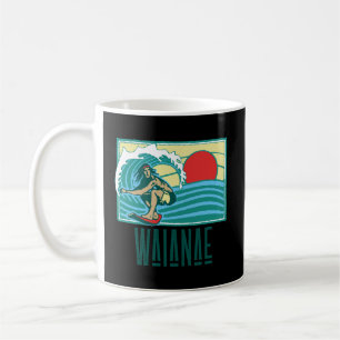 Caneca De Café Waianae Hawaii Vintage Surfer Wave Retro Graphic