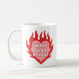 Caneca De Café Wake slay repeat
