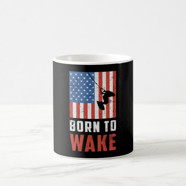 Caneca De Café Wakeboard Born To Wake Wakeboarder Wakeboarding (Centro)