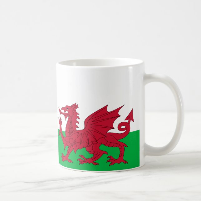 Caneca De Café Wales Flag Cerâmica Mug (Direita)