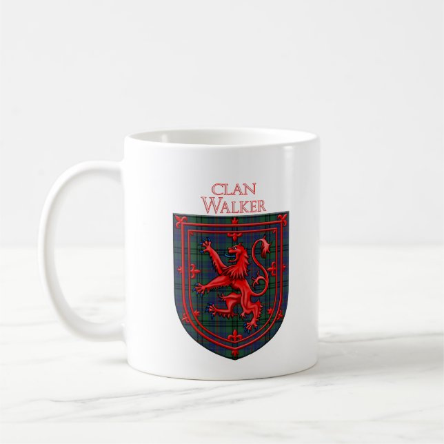 Caneca De Café Walker Tartan Scottish Xadrez Lion Rampant (Esquerda)