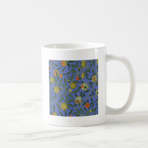 Caneca De Café Wallpaper colorido azul William Morris Pomegranate