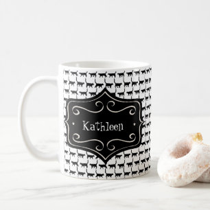 Caneca De Café Wallpaper de Cat Preto Alterar Nome Alterar Co
