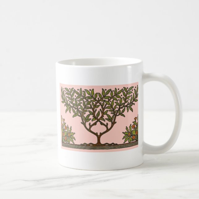 Caneca De Café Wallpaper Floral William Morris Tree Frieze (Direita)