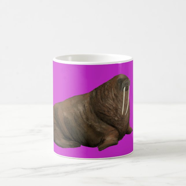 Caneca De Café Walrus Mug on Pink (Centro)