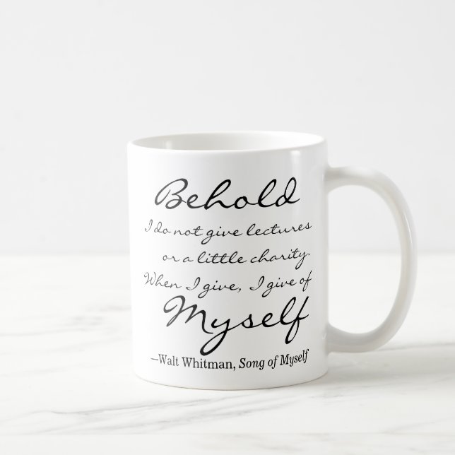 Caneca De Café Walt Whitman Cita Música De Mim Mesmo Coffee Mug (Direita)