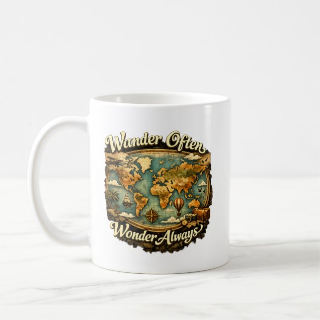 Caneca De Café Wander Often Wonder Always  (Esquerda)