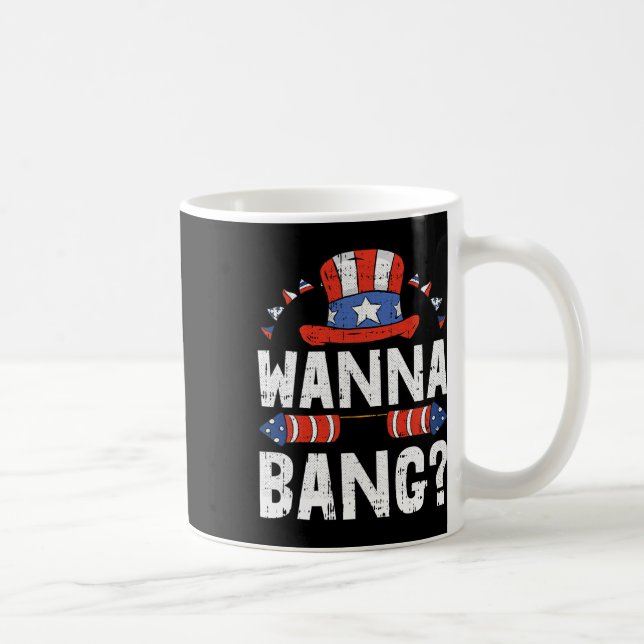 Caneca De Café Wanna Ng 4 De Julho Fogos De Artifício Engraçados (Direita)