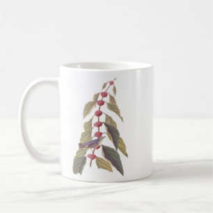Caneca De Café Warbler Azul-Verde de Audubon com Mulberry Rosa
