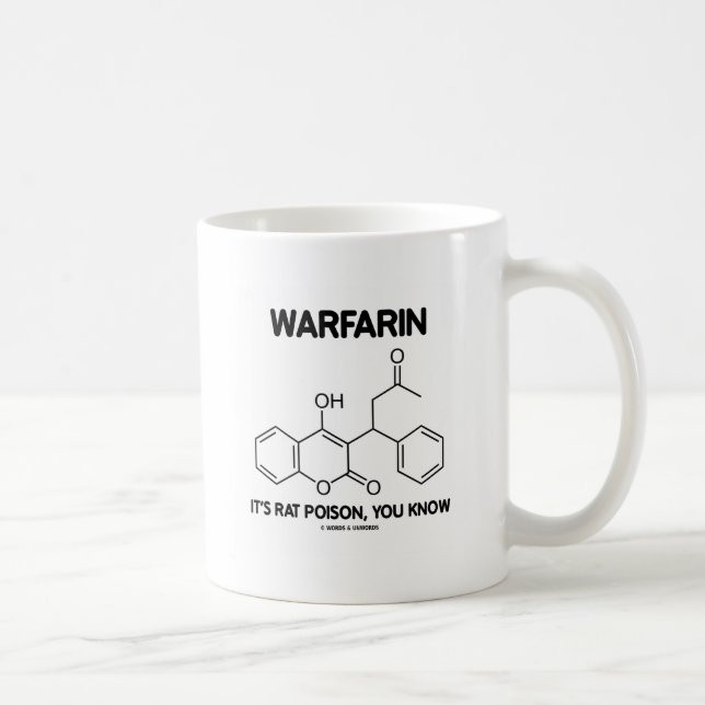 Caneca De Café Warfarin é veneno do rato, você sabe (a molécula) (Direita)
