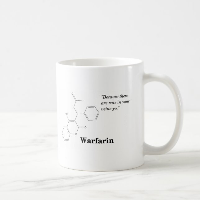 Caneca De Café Warfarin (sangue mais fino) (Direita)