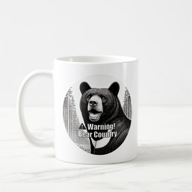 Caneca De Café Warning Bear Country (Esquerda)