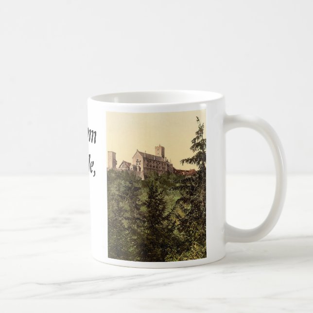 Caneca De Café Wartburg, do castelo de Eisenach, Thuringia, (Direita)