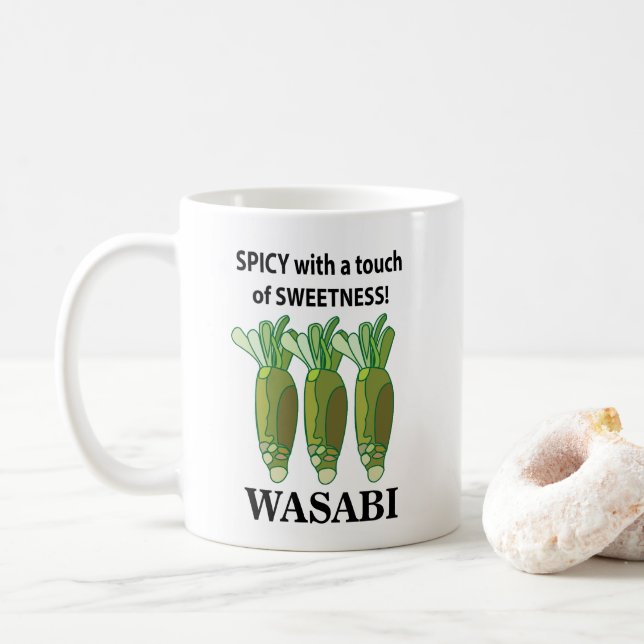 Caneca De Café Wasabi Spicy Com Um Toque De Sweetness Wasabi (Com Donut)