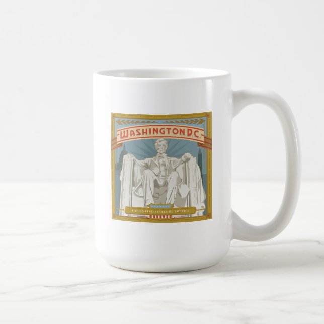 Caneca De Café Washington DC | Memorial Lincoln (Direita)