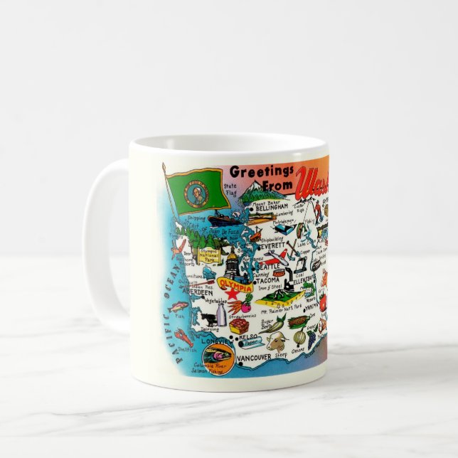 Caneca De Café Washington State Mug (Frente Esquerda)