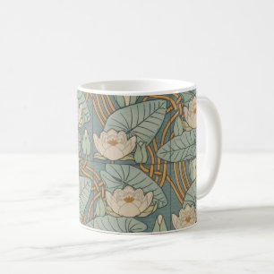 Caneca De Café Water Lily Art Nouveau Nature