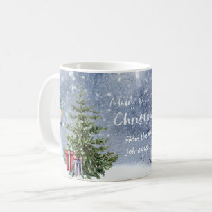 Caneca De Café Watercolor 🎄 Árvore Natal Lanterna Presentes
