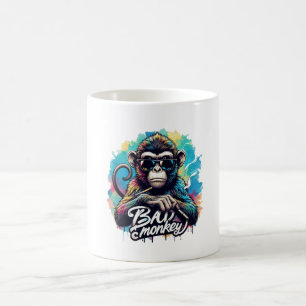 Caneca De Café Watercolor Bad Monkey Mug