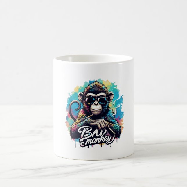 Caneca De Café Watercolor Bad Monkey Mug (Centro)
