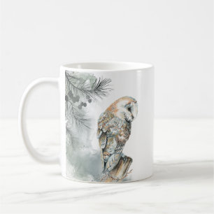 Caneca De Café Watercolor Barn Owl Nature Willife Art