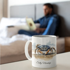 Caneca De Café Watercolor Beach Crab, custom