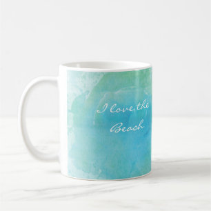 Caneca De Café Watercolor Beach Ocean Sea Coffee Mug Personalizad