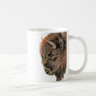 Caneca De Café Watercolor Bison Buffalo Willife Nature