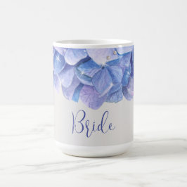 Caneca De Café Watercolor Blue Hydrangea Bridal Party