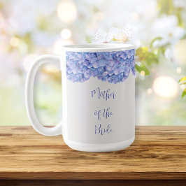 Caneca De Café Watercolor Blue Hydrangea Mãe da Noiva