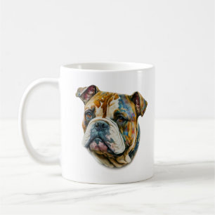Caneca De Café Watercolor Buldogue