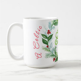 Caneca De Café Watercolor Celtic Christmas Wreath