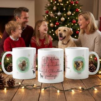Caneca De Café Watercolor Christmas Labrador – Festive Dog Gift