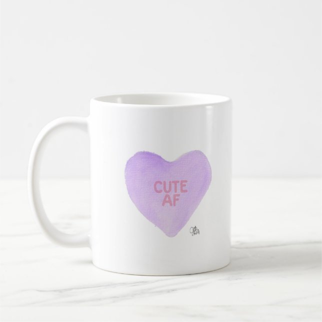 Caneca De Café Watercolor Convo Heartz CUTE AF Mug (Esquerda)