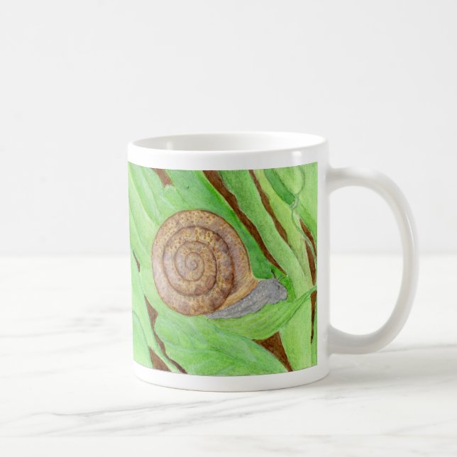 Caneca De Café Watercolor de Snail (Direita)