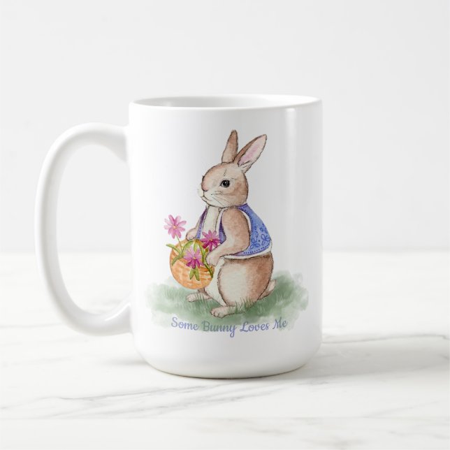 Caneca De Café Watercolor Easter Bunny (Esquerda)