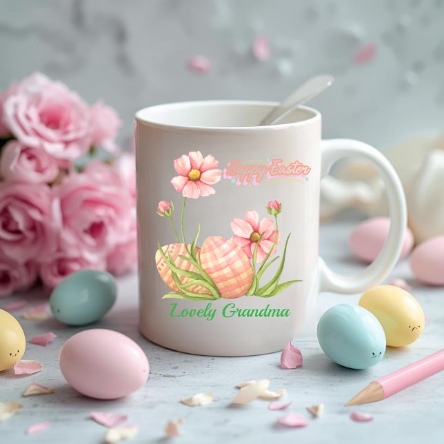 Caneca De Café Watercolor Easter Egg Personalized Mug (Criador carregado)