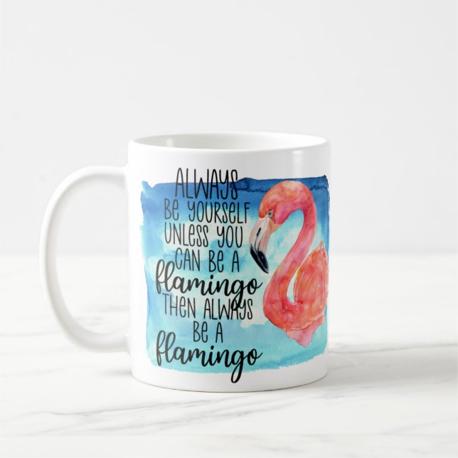 Caneca De Café Watercolor Flamingo (Esquerda)