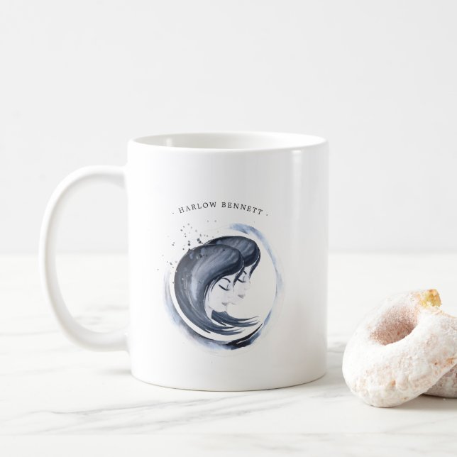 Caneca De Café Watercolor Gemini Astrology Sinal Zodiac | Monogra (Com Donut)