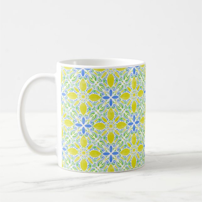 Caneca De Café Watercolor Geo _ Citrus (Esquerda)