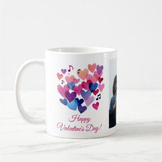 Caneca De Café Watercolor Heart Melody Valentine's Day