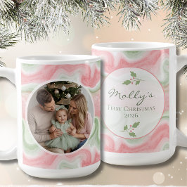 Caneca De Café Watercolor Holiday Photo Coffee Mug