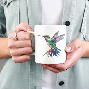 Caneca De Café Watercolor Hummingbird Sublimation for Bird Lover