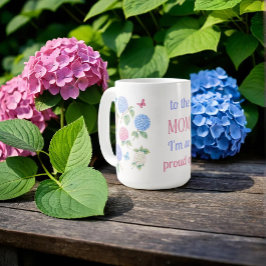 Caneca De Café Watercolor Hydrangea Mug - Para a mãe estou tão or