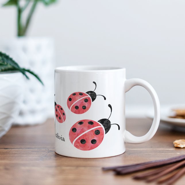 Caneca De Café Watercolor Ladybug Mug (Criador carregado)